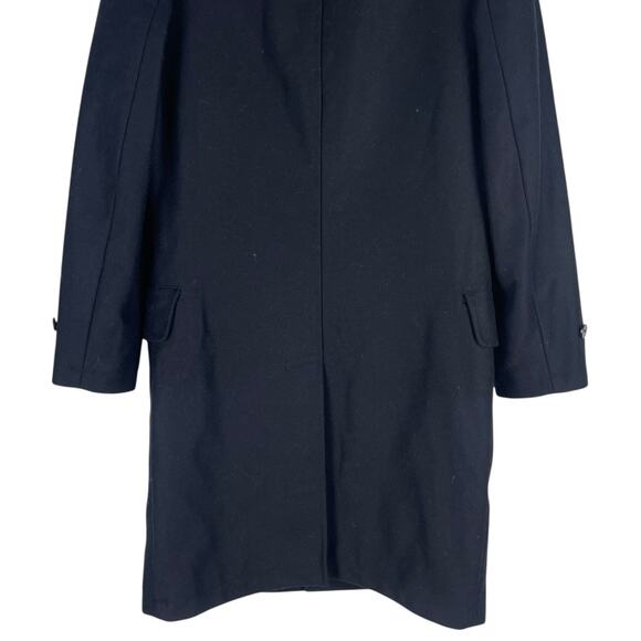 Lands' End Wool Blend Single Breasted Long Top Coat Black Men Size L Reg - Picture 10 of 14